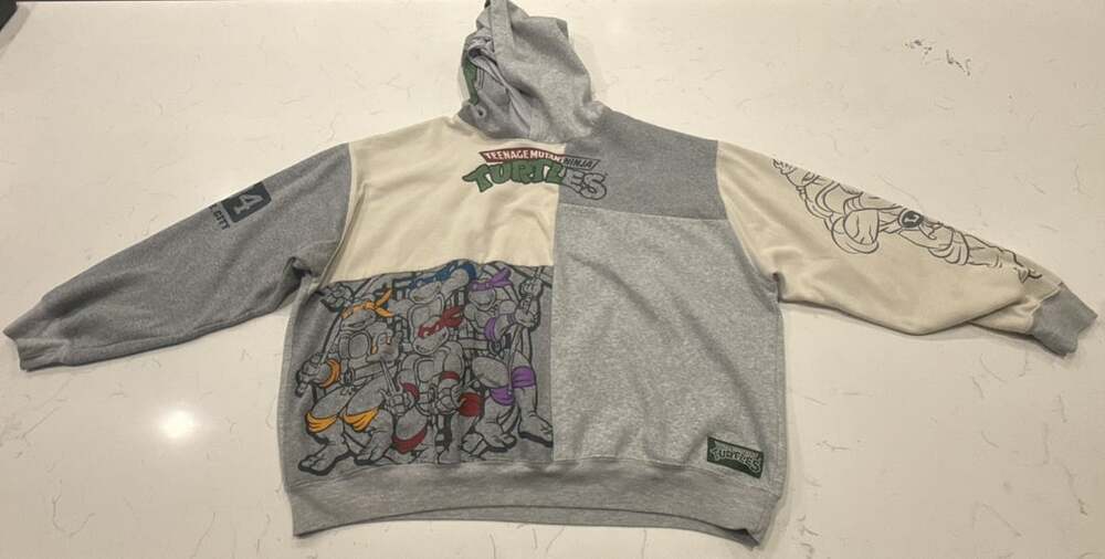 Nickelodeon Teenage Mutant Ninja Turtles Hoodie Size 3XL Gray Colorblock